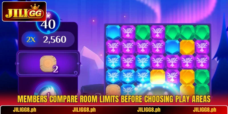 Members compare room limits before choosing play areas