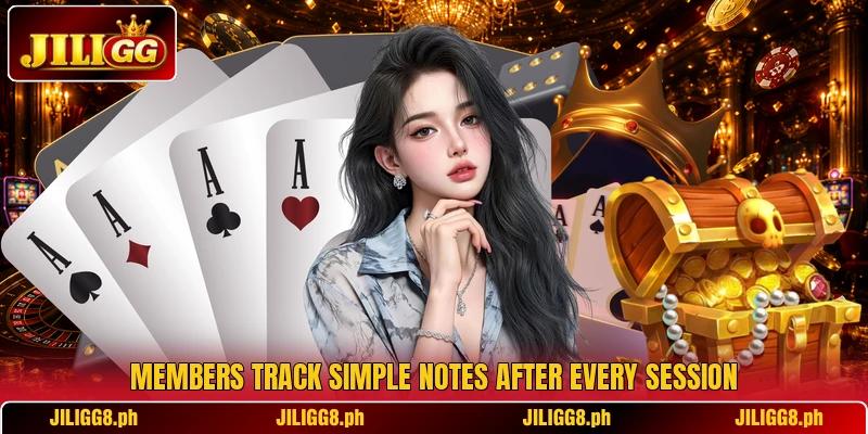 Members track simple notes after every session