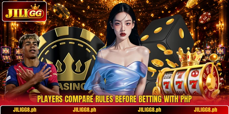 Players compare rules before betting with PHP Players compare rules before betting with PHP
