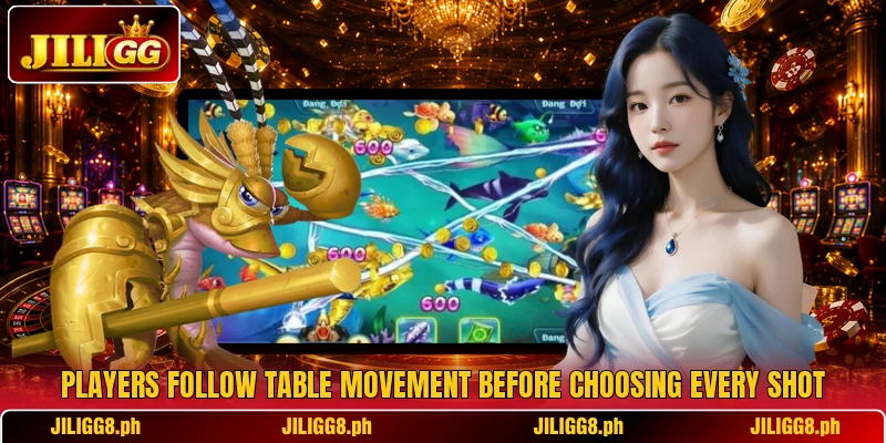 Players follow table movement before choosing every shot