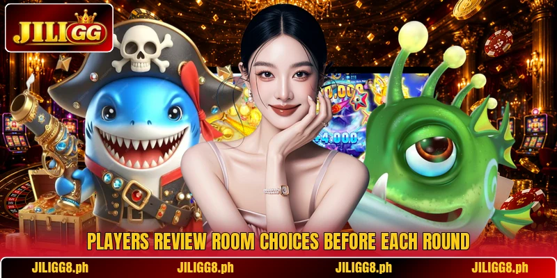 Players review room choices before each round