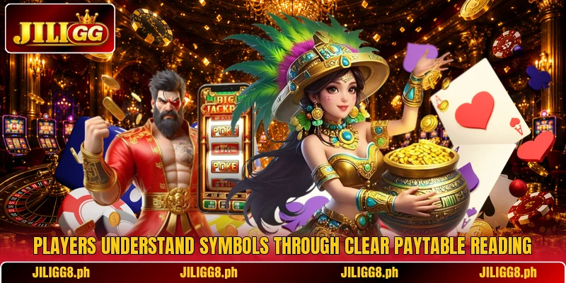 Players understand symbols through clear paytable reading