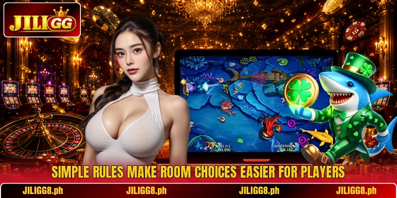 Room choices support different player stake levels Room choices support different player stake levels